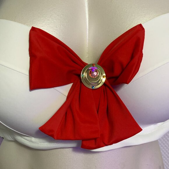Hot Topic Swimsuit Swim Top Underwire Sailor Moon Cosplay Costume Tie Plus 5 - Picture 2 of 4
